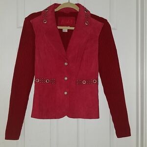 AMI Red leather jacket Sz S NWOT